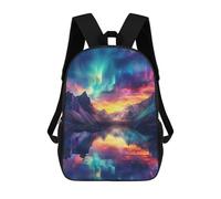 sinyumoney Colorful Aurora Reflections -1 Backpack School Lightweight Airport College Students Back Pack for Girl, Teen Girls 17inch