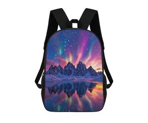 sinyumoney Colorful Aurora Reflections School Backpack Business Durable Laptop Bag for Camping Outdoor Adventures And Daily Travel 17inch