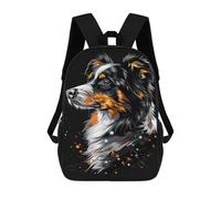 sinyumoney Colorful Australian Shepherd Art Print Children's Backpacks School Backpack 3D Printed for Kids Travel Rucksacks Book Bags Kids 17inch School Bag