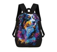 sinyumoney Colorful Australian Shepherd Art Print School Backpack Lightweight Airport College Students Back Pack for Boys/Girls/Teenagers 17inch