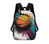 sinyumoney Colorful Basketball Artwork School Backpack Water Resistant Travel Backpack Computer Bag for Men, Women & Teenage Boys 17inch