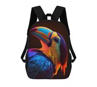 sinyumoney Colorful Beaked Wonder School Bag Bookbag 3D Printed Children's Backpacks for Kids Boy Girl Book Bags Kids School Bag Travel Rucksacks 17inch