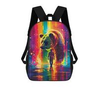 sinyumoney Colorful Bear Encounter Backpack School Bag Large School Backpack for Boys - Perfect for Travel, Work And Daily Use 17inch