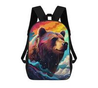 sinyumoney Colorful Bear Illustration-3 School Backpack 3D Printed Children's 17inch Backpacks Bag Bookbag for Kids Boy Girl Book Bags Kids School Bag Travel Rucksacks