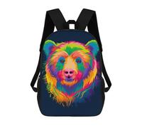 sinyumoney Colorful Bear Illustration Backpacks Kids School Backpack School Bag 3D Printed School Bag for Boys Elementary And Middle School Students 17inch