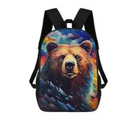 sinyumoney Colorful Bear Painting Artwork School Backpack Fashion Stationery Backpack Waterproof Casual Daypacks for Men/Women 17inch