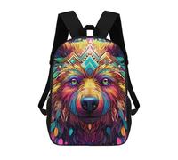 sinyumoney Colorful Bear Portrait-11 Backpack Cartoon Plush Bag, 3D Backpack for Kids School Bag Birthday Gift Idea for Boys And Girls 17inch