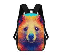 sinyumoney Colorful Bear Portrait Rucksack School Secondary High School College Backpack Travel for Camping Outdoor Adventures And Daily Travel 17inch