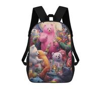 sinyumoney Colorful Bears Party School Bags High Secondary School Bags Casual Backpack for Men/Women 17inch