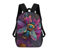 sinyumoney Colorful Bee Art Print Backpack School Lightweight Airport College Students Back Pack for School/Work/Travel 17inch