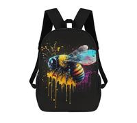sinyumoney Colorful Bee Art Print School Bags Large Water Resistant Laptop Backpack - Perfect for Travel, Work And Daily Use 17inch