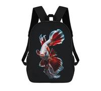 sinyumoney Colorful Betta Fish School Backpack Lightweight Casual Daypack School Backpacks for Boys/Girls/Teenagers 17inch