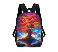 sinyumoney Colorful Big Tree at Lake Backpack School Bag Large Water Resistant Laptop Backpack for Girls Boys Teenage 17inch