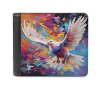 sinyumoney Colorful Bird in Flight 3D Print Wallet Coin Pocket ID RFID Blocking Stylish Banknote Compartments Stylish Durable Leather Wallet 11.7cm*9.5cm