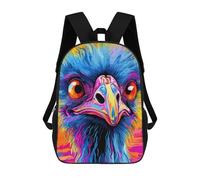 sinyumoney Colorful Bird Portrait-10 3D Printed Children's School Backpack for Kids Travel Rucksacks Book Bags Kids School Bag 17inch