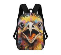 sinyumoney Colorful Bird Portrait-5 Kids Backpack, Backpack School Bag, Backpacks Kids School 3D Printed School Bags for Elementary And Middle School Students Teens Birthday Gift 17inch