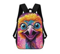 sinyumoney Colorful Bird Portrait-8 Kids Backpack, Backpack School Bag, Backpacks Kids School 3D Printed School Bags for Elementary And Middle School Students Teens Birthday Gift 17inch