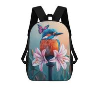 sinyumoney Colorful Bird with Butterfly Backpack School Bag Daypacks Business Backpack Water Resistant Bookbag for Girls Boys Teenage 17inch