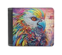 sinyumoney Colorful Bird with Futuristic Elements 3D Print Wallet Safe Protection Card RFID Blocking Slim Elegant Leather Wallet Craftsmanship Gifts 11.7cm*9.5cm