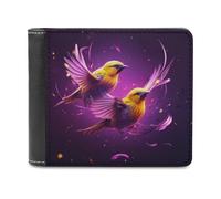 sinyumoney Colorful Birds in Flight 3D Print Wallet Bills Credit Cards Leather RFID Banknote Compartments Fashion Slim Wallets Youth Guys 11.7cm*9.5cm