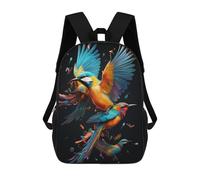 sinyumoney Colorful Birds in Flight Backpack School Backpack Kids School Bag Large Capacity Kids Backpack for School Rucksack 3D Book Bag Gifts for Kids 17inch