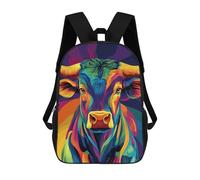 sinyumoney Colorful Bull Illustration-1 Backpack School Lightweight Airport College Students Back Pack for Girl, Teen Girls 17inch