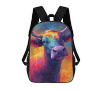 sinyumoney Colorful Bull Painting Artwork School Bags School Secondary High School College Backpack Travel for Boys/Girls/Teenagers 17inch