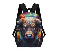 sinyumoney Colorful Bull Portrait-17 Backpack School Water Resistant Computer Rucksack for Men/Women 17inch