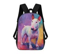 sinyumoney Colorful Bull Terrier Painting-2 Backpack School Rucksack Casual Daypacks School Work Travel Bag for Men, Women & Teenage Boys 17inch