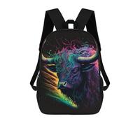 sinyumoney Colorful Bull Wall Art Print School Bags Computer Rucksack for School/Work/Travel for Camping Outdoor Adventures And Daily Travel 17inch