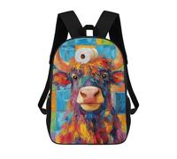 sinyumoney Colorful Bull with Toilet Paper School Backpack Daypacks Business Backpack Water Resistant Bookbag for Men/Women 17inch