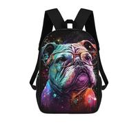 sinyumoney Colorful Bulldog Art Print-5 School Backpack Business Laptop Rucksack Bag Unisex Casual Daypack for Men, Women & Teenage Boys 17inch