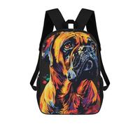 sinyumoney Colorful Bulldog Art Print-6 School Backpack Lightweight Airport College Students Back Pack for Boys/Girls/Teenagers 17inch