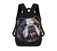 sinyumoney Colorful Bulldog Art Print School Backpack Secondary Causal Travel High School Bags for Camping Outdoor Adventures And Daily Travel 17inch