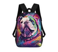 sinyumoney Colorful Bulldog in Space Artwork Backpack School Bag High Secondary School Bags Casual Backpack for Teenage Girls Boys Women Men 17inch
