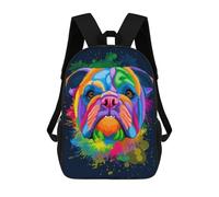 sinyumoney Colorful Bulldog Portrait -3 Backpack School Lightweight Casual Daypack School Backpacks for Teenage Girls Boys Women Men 17inch