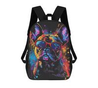 sinyumoney Colorful Bulldog Sunglasses Art Print-1 Backpack School Water Resistant Travel Backpack Computer Bag - Perfect for Travel, Work And Daily Use 17inch