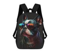 sinyumoney Colorful Bulldog Sunglasses Art Print Backpack School Bag Business Durable Laptop Bag for Campus Outdoor Travel Sports 17inch