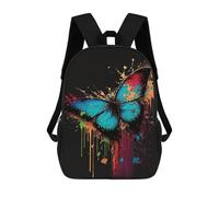 sinyumoney Colorful Butterfly Art Print-1 School Backpack Water Resistant School Bag Business Backpack for Men/Women 17inch