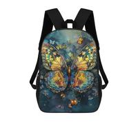 sinyumoney Colorful Butterfly Art Print Backpack School Bag Lightweight Airport College Students Back Pack for School/Work/Travel 17inch