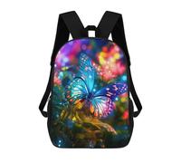 sinyumoney Colorful Butterfly Backpacks Kids School Backpack School Bag 3D Printed School Bag for Boys Elementary And Middle School Students 17inch