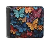 sinyumoney Colorful Butterfly Collage-1 3D Print Clutch Purse Card Slots Coin RFID Blocking Slots Note Section Purse Everyday Use 11.7cm*9.5cm