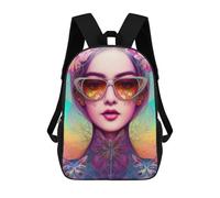 sinyumoney Colorful Butterfly Dreamscape 3D Printed School Bag Children's School Backpack Schoolbags Travel Backpacks Casual Fashion Bag for Kids School Students 17inch