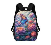 sinyumoney Colorful Butterfly Garden-9 Backpack School Bag Lightweight Airport College Students Back Pack for School/Work/Travel 17inch