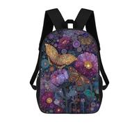 sinyumoney Colorful Butterfly Garden Art Print School Backpack Lightweight Schoolbag Dayback Bookbag College for Camping Outdoor Adventures And Daily Travel 17inch