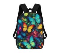 sinyumoney Colorful Butterfly Garden Rucksack Lightweight Casual Daypack School Backpacks for School/Work/Travel 17inch