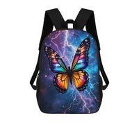 sinyumoney Colorful Butterfly Lightning Backpack School Computer Rucksack for School/Work/Travel for Girls Boys Teenage 17inch