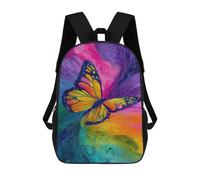sinyumoney Colorful Butterfly Painting-3 Backpack School Rucksack Casual Daypacks School Work Travel Bag for Men, Women & Teenage Boys 17inch