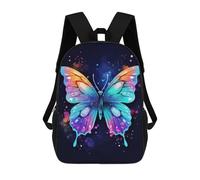 sinyumoney Colorful Butterfly School Backpack 3D Printed Children's 17inch Backpacks Bag Bookbag for Kids Boy Girl Book Bags Kids School Bag Travel Rucksacks