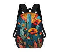 sinyumoney Colorful Cactus Garden Artwork Kids Backpack,School Backpack Kids School Bag 3D Printed Cartoon Large Capacity Backpack for Kids Boys And Girls 17inch
